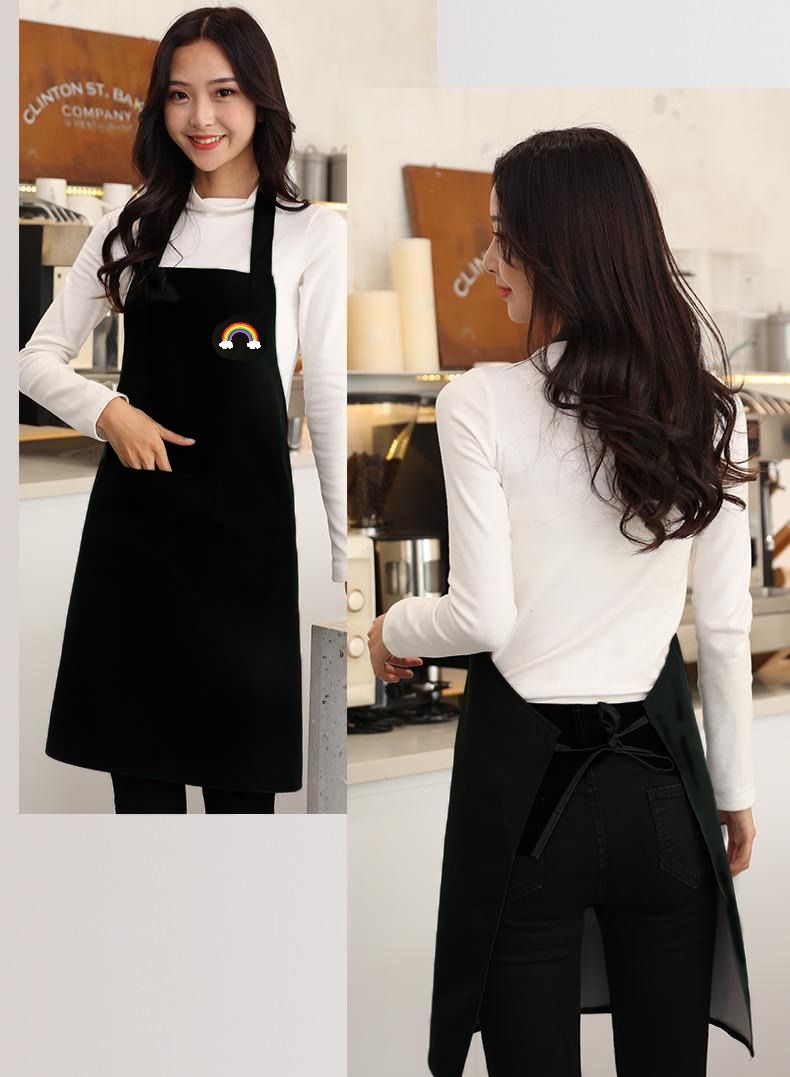 2-Piece Apron Set, Women's Waterproof Apron Set, with Pockets and Adjustable Cooking Apron Kitchen Apron for Baking and Home Cleaning. - Image 2