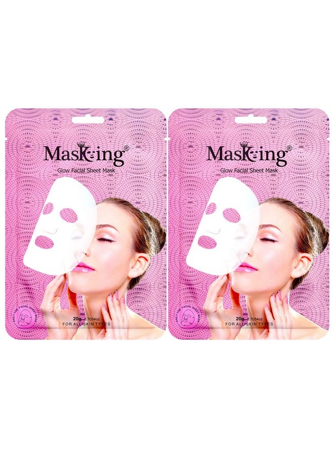MASKING Sheet mask for glowing skin - Glow Facial Sheet Mask for Skin Brightening and Lightening Suitable All Skin Type Pack of 02 (20g Each) - Image 1