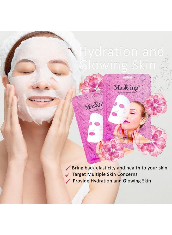 MASKING Sheet mask for glowing skin - Glow Facial Sheet Mask for Skin Brightening and Lightening Suitable All Skin Type Pack of 02 (20g Each) - Image 4