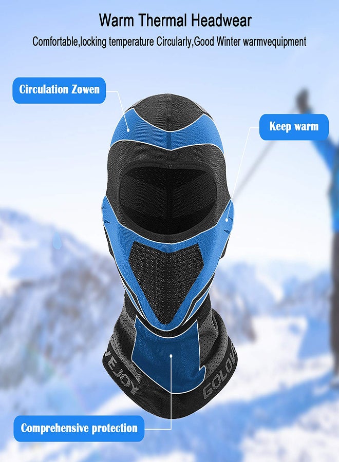 SYOSI بالاكلافا للدراجات الهوائية للجنسين، شتوية حرارية من الفليس مقاومة للرياح وقابلة للتنفس، غطاء كامل للوجه، قناع للوجه، قناع تزلج، وشاح للوجه للدراجات النارية، دافئ للرقبة، يناسب الخوذ، رياضات خارجية - Image 3