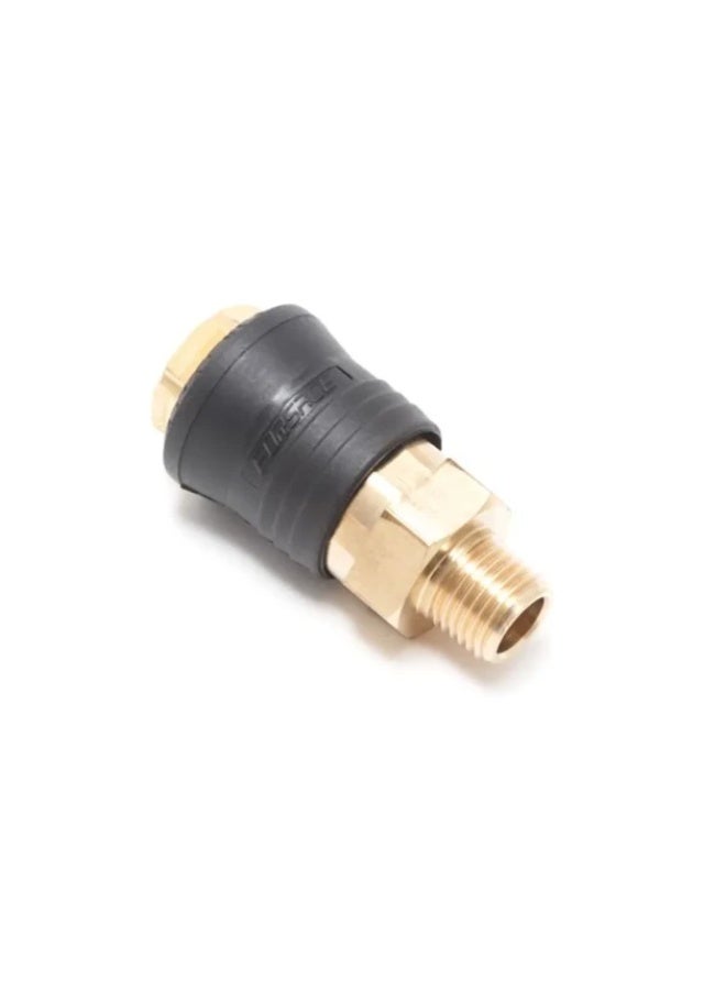 Quick coupler pneumatic with valve, outer thread 1/4" (one touch)