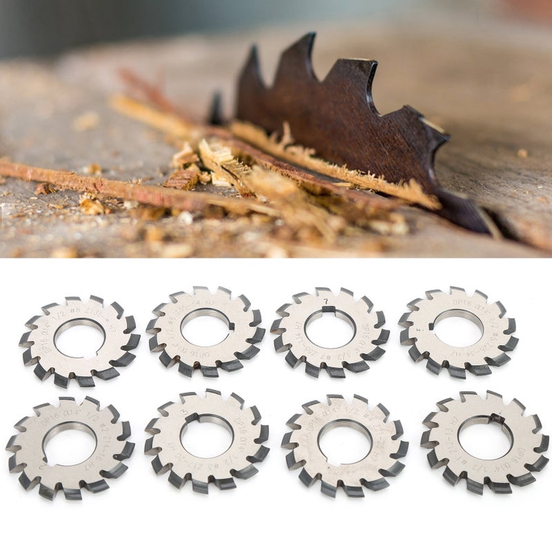 8Pcs Involute Gear Milling Cutter Set High Speed Steel Cutting Tools 14.5° 55mm 22mm - Image 3