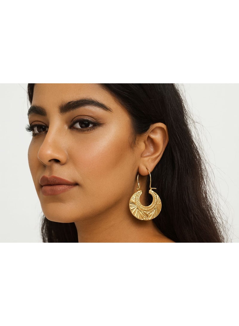 Gold Plated Hoop Earrings - Image 1
