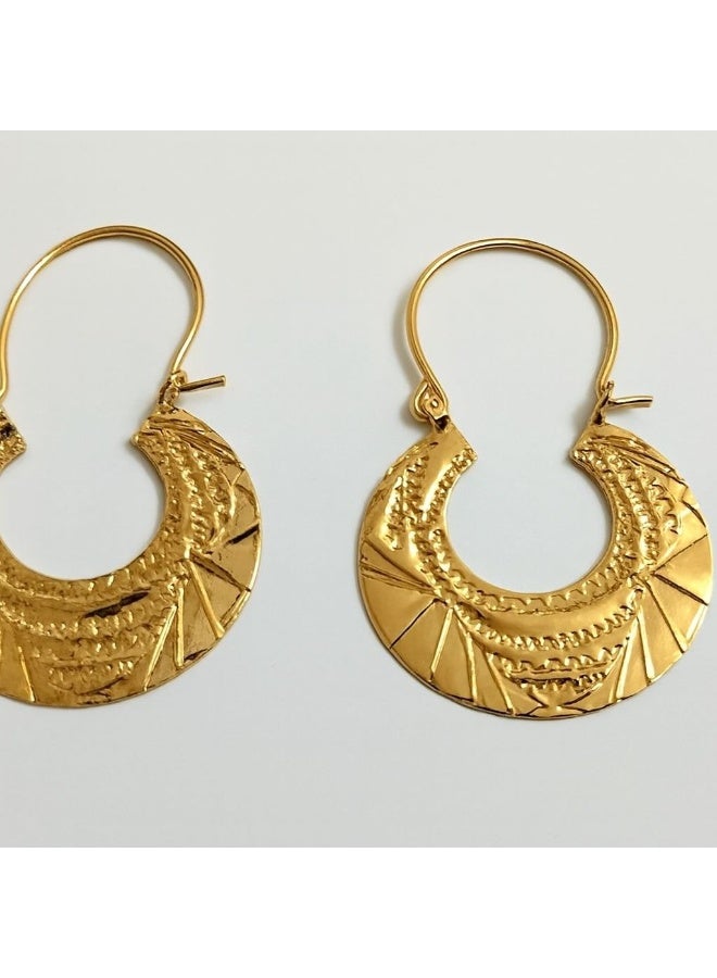 Gold Plated Hoop Earrings - Image 3