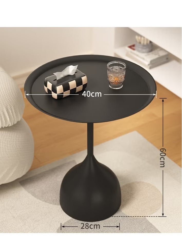 MIXDE - Coffee Table, Nordic Sofa Side Decorative Small Space Living Room Bedroom Patio, Vintage Metal End Table, Metal Iron Outdoor Round Table Weather Resistant Anti-Rust Outdoor, 40*60CM - Image 1