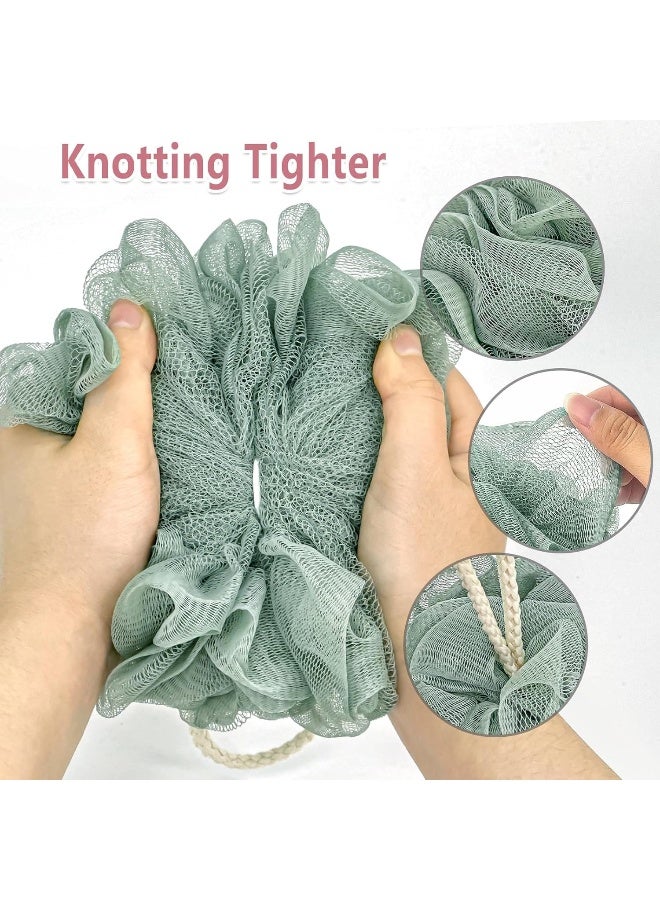 MOMENT 4 Pieces Large Bath Shower Sponge Pouf Loofahs: Each Eco-Friendly Exfoliating Mesh Brush Pouf Bath Shower Ball Sponge-Exfoliate, Cleanse, Soothe Skin. - Image 4