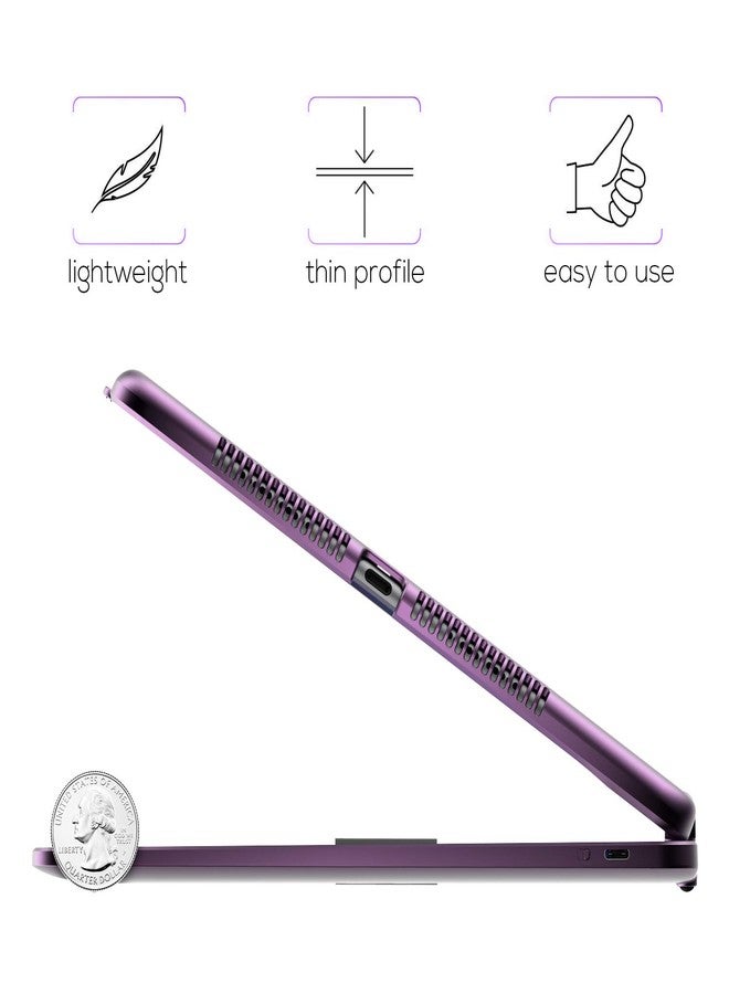 typecase غطاء Typecase Touch مع لوحة مفاتيح لجهاز iPad الجيل التاسع (10.2 بوصة، 2021)، لوحة لمس متعددة اللمس، إضاءة خلفية بعشرة ألوان، قابل للدوران 360 درجة، نحيف وخفيف - متوافق مع iPad الجيل الثامن (2020)، الجيل السابع (2019)، iPad Air 3، iPad Pro 10.5 (بنفسجي) - Image 5