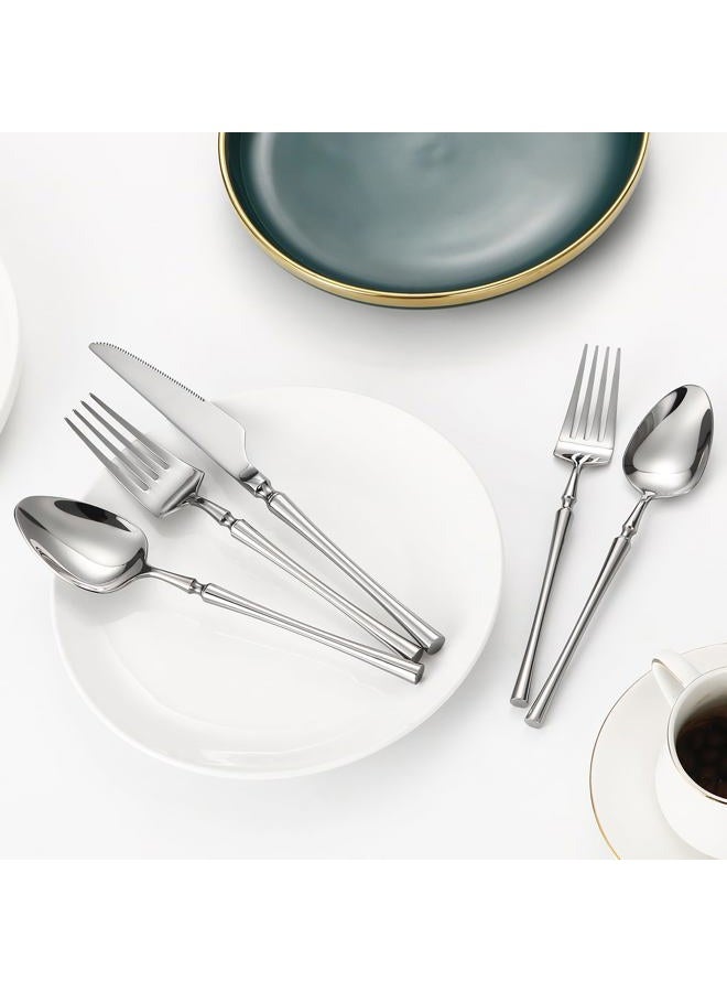 Lazycorner 304 flatware set 20 pieces, 18/10 stainless steel flatware set, forks and spoons, mirror finish silverware set, restaurant flatware set - Image 5