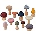 tickit SiliSoft Woodland Mushroom Set 12 Soft Silicone Wooden Mushrooms for Sensory Play Motor Skills Imaginative SmallWorld Adventures - Image 2