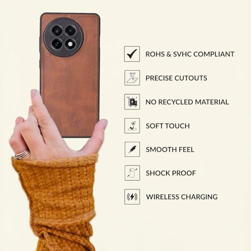 SPRIG Compatible with OnePlus 13R 5G Premium PrimeMatte Back Cover Drop Tested Shock Proof Mobile Case for Men, Women, Boys and Girls with Camera Protection (Brown) - Image 4