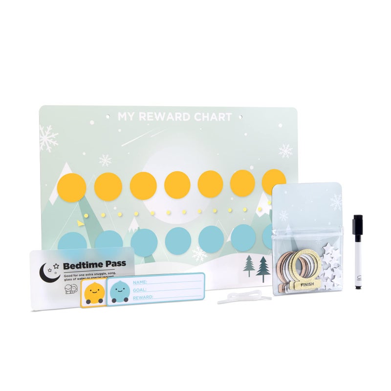 LittleHippo LitteHippo Magnetic Star Reward and Behavior Chart - Rewards Board for Potty and Sleep Training - Chores Chart for Toddlers - Responsibility Chart for Kids at Home (Includes Bonus Bedtime Pass) - Image 1