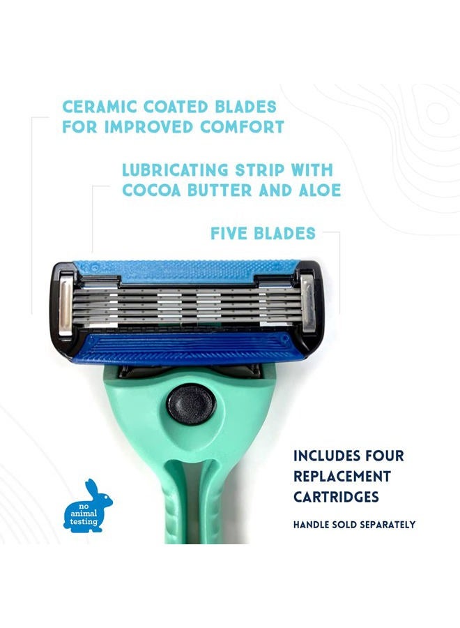 Preserve POPi Shave 5 Replacement Cartridges for Preserve POPi Shave 5 Razor (4 Count (Pack of 1)) - Image 3