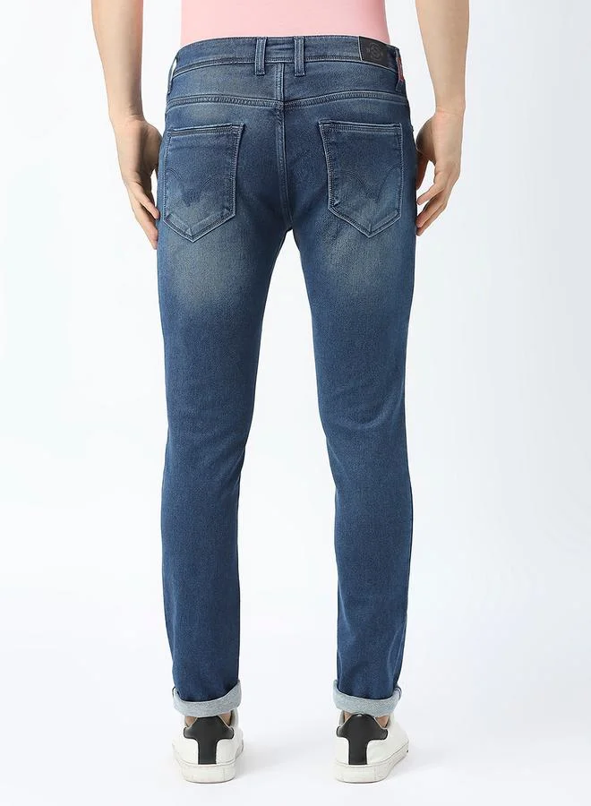 LAWMAN Pg3 Mid Rise Faded Jeans with Pocket Detail by Styli