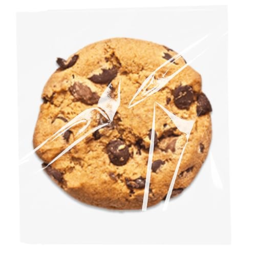 SUREHOME Cookie Bags with Seal 100 Pcs 4 x 4 In Clear Self Sealing Cellophane Bags for Cookie Packaging Small Treat Bag Self Adhesive Individual Cookie Wrappers Gift Giving Candy Baked Goods Sleeves