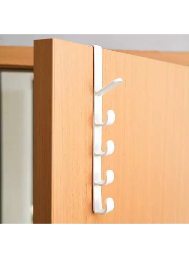 Sunspire 5 Tier Door Hook Organizer Hooks Backpack Tote Door Hooks, 2 pack (White)  - Image 1