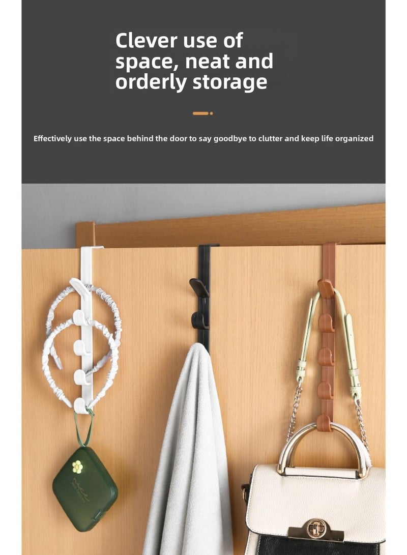 Sunspire 5 Tier Door Hook Organizer Hooks Backpack Tote Door Hooks, 2 pack (White)  - Image 2