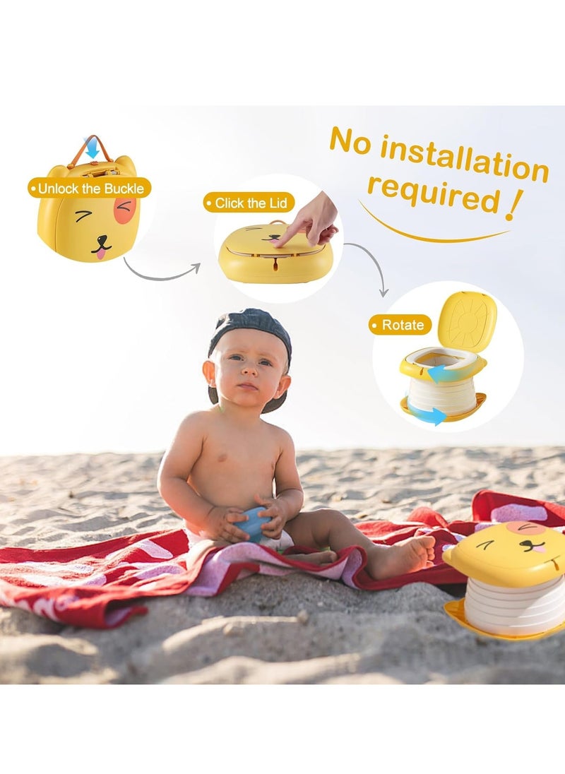 MIXDE Travel Potty Seat for Toddler,Portable Car Potty for Toddler,Foldable Training Toilet Seat Chair for Kids Boys Girls with Storage Bag &Disposable Bags Car Potty for Camping Outdoor Indoor  - Image 3