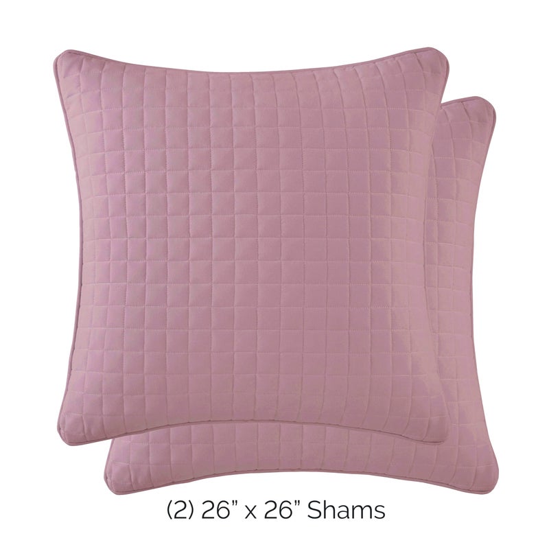 Southshore Fine Livi Southshore Fine Living  Inc. - VILANO Springs - Pair of Quilted Pillow Sham Covers (No Inserts)  26"" x 26""  Lavender  - Image 2