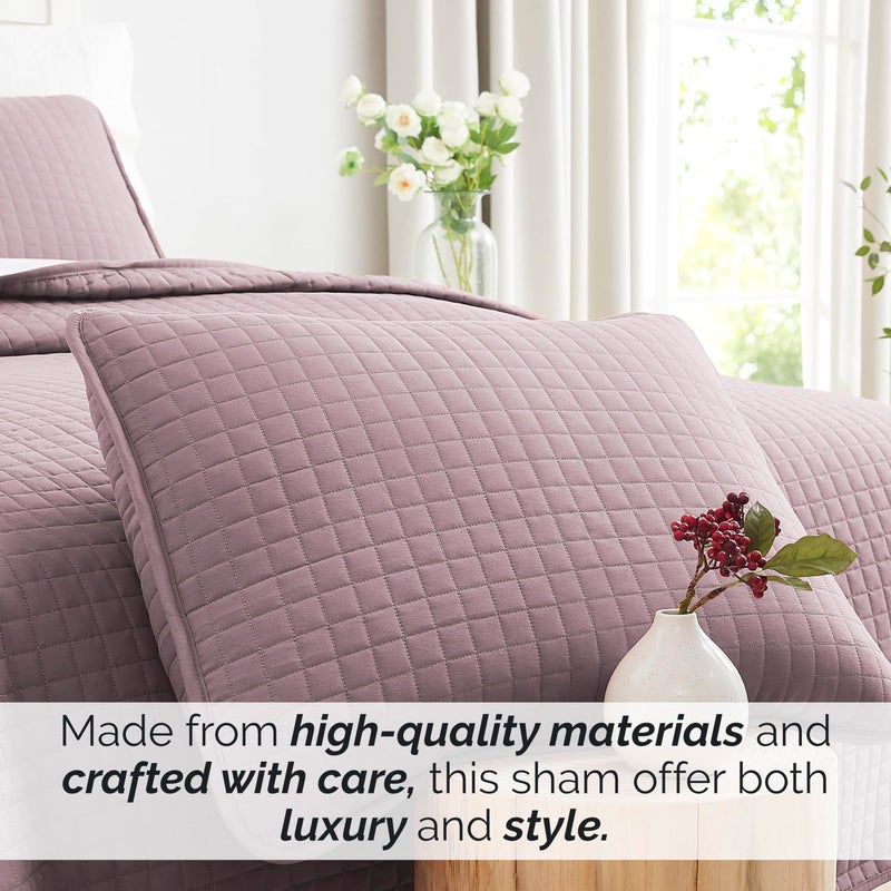 Southshore Fine Livi Southshore Fine Living  Inc. - VILANO Springs - Pair of Quilted Pillow Sham Covers (No Inserts)  26"" x 26""  Lavender  - Image 3