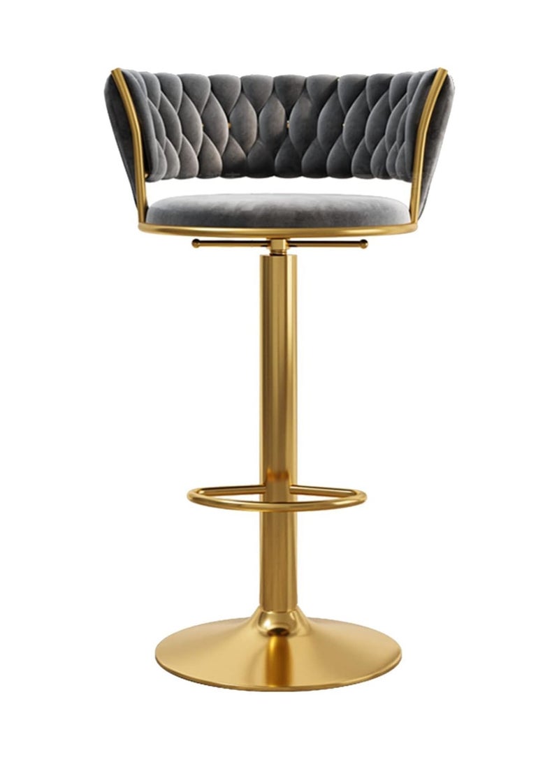 DubaiGallery Luxury bar Stool,Modern Round Adjustable Reception Chair, Gold Velvet Bar Chair, Kitchen high Dining Chair , Height Adjustable and 360° Swivel. Suitable for bar, Home, offce, Cafe  - Image 1