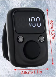 ELTRAZONE Electric Finger Counter with LED Display – Digital Dhikr Tasbih Ring | Glow-in-the-Dark | Accurate Tally Device with Replaceable Battery | Comfortable Adjustable Fit | Ideal for Prayer, Meditation, Sports, Habit Tracking & Daily Use (Blue, LMRT65)  - Image 2