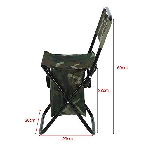 IRIS Portable Folding Alloy Steel Camping Chair with Storage Bag for Fishing Hiking Picnic Outdoor (Military) - Image 4