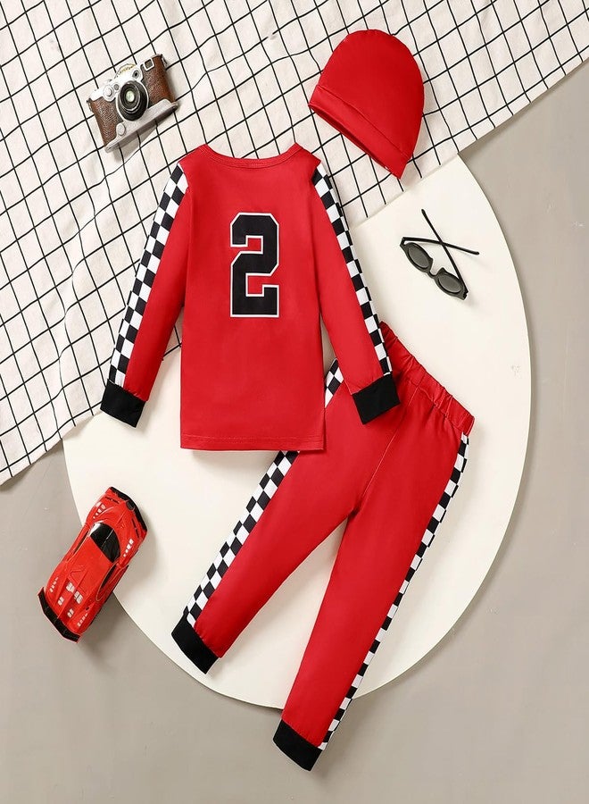 Happidoo Baby Boy 2nd Birthday Outfit Toddler Two Year Old Birthday Clothes Boy Race Car Driver Shirt (Red-long,2T) - Image 3