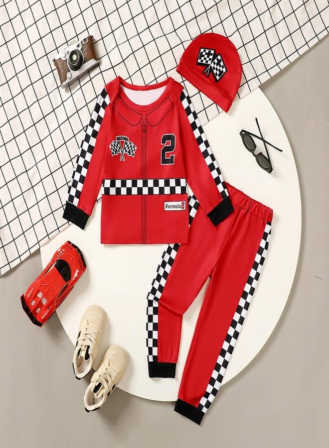 Happidoo Baby Boy 2nd Birthday Outfit Toddler Two Year Old Birthday Clothes Boy Race Car Driver Shirt (Red-long,2T) - Image 2