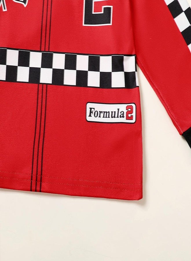 Happidoo Baby Boy 2nd Birthday Outfit Toddler Two Year Old Birthday Clothes Boy Race Car Driver Shirt (Red-long,2T) - Image 5