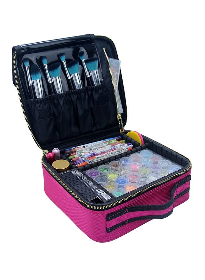 NIBEMINENT Portable Cosmetic Organizer Pink - Image 1