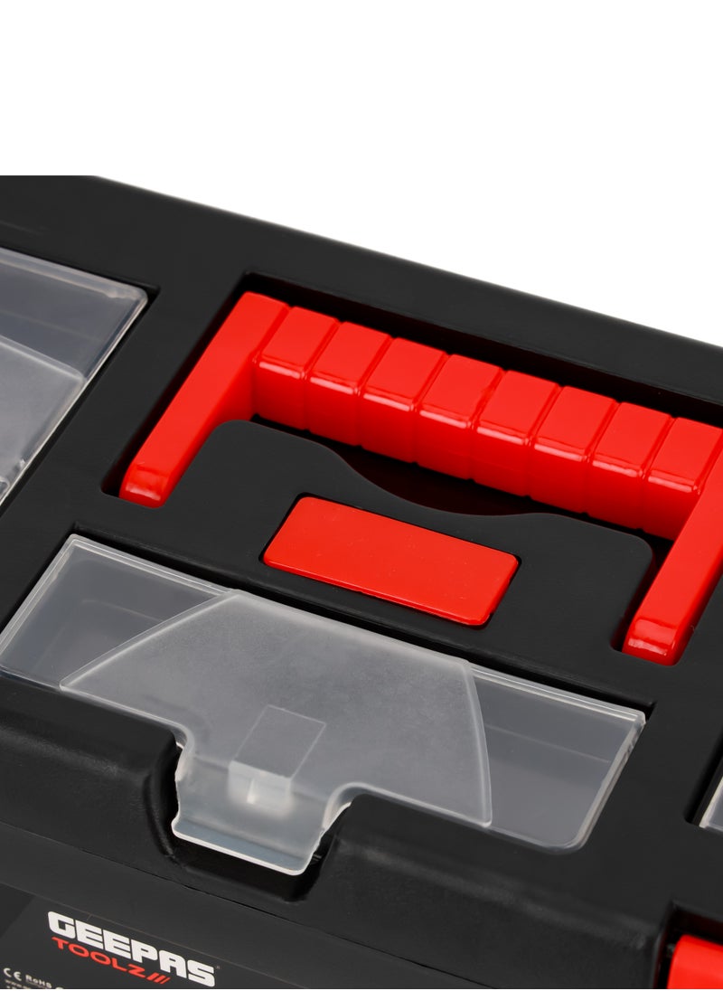 GEEPAS Geepas 12-Inch Heavy-Duty Tool Box with Removable Tray, Secure Latch, and Ergonomic Handle - A Compact and Efficient Storage Solution for Organizing, Protecting & Transporting Your Tools  & Equipment  - Image 3