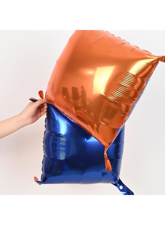 Vibzox Blue and Orange Square Foil Balloons Wall, Double Sided Chrome Deep Blue and Orange Balloons Tunnel Arch Kit Backdrop for Boys Birthday Graduation Baby Shower blue Birthday Party Decorations - Image 3