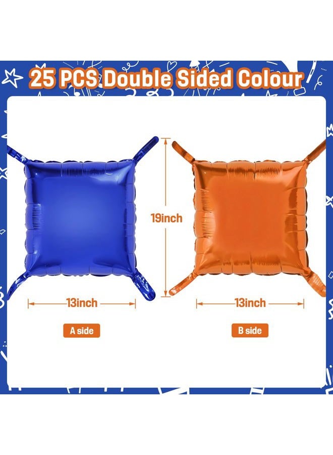 Vibzox Blue and Orange Square Foil Balloons Wall, Double Sided Chrome Deep Blue and Orange Balloons Tunnel Arch Kit Backdrop for Boys Birthday Graduation Baby Shower blue Birthday Party Decorations - Image 2