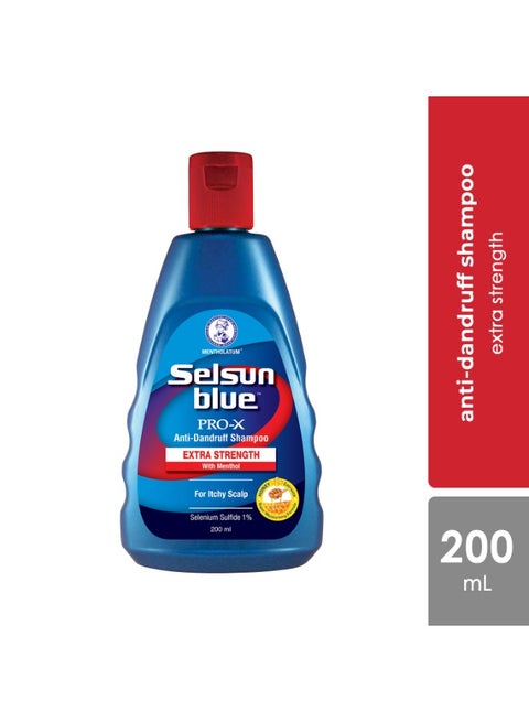 شامبو Selsun Blue Pro-X Extra Strength المضاد للقشرة 200 مل بسيلينيوم سلفايد لعلاج القشرة والحكة والتحكم في تكرارها