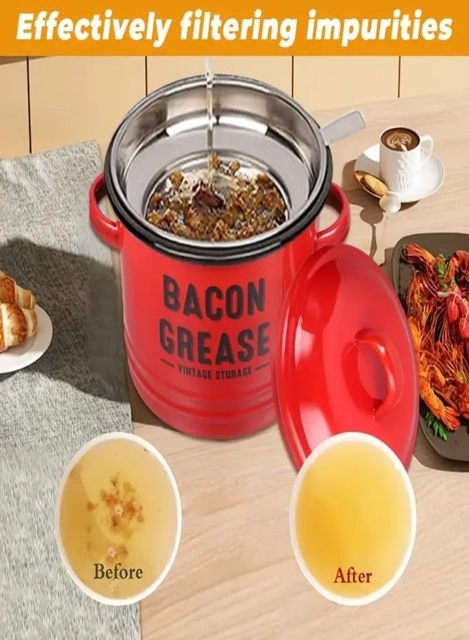 Emptycolor 41oz Bacon Grease Saver - Emptycolor Grease Container for Kitchen, Cooking Oil Bacon Fat Storage Can Jar, Grease Holder, Dishwasher Safe, Farmhouse Style - Image 2