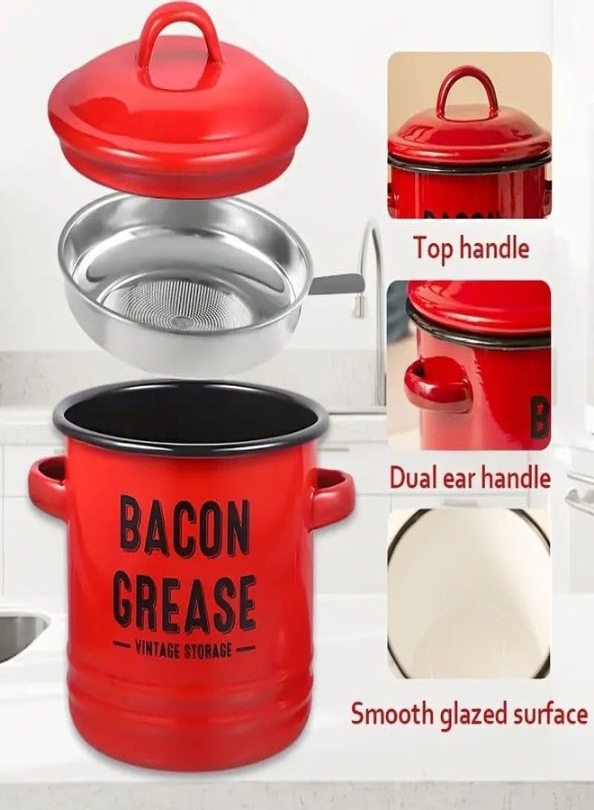 Emptycolor 41oz Bacon Grease Saver - Emptycolor Grease Container for Kitchen, Cooking Oil Bacon Fat Storage Can Jar, Grease Holder, Dishwasher Safe, Farmhouse Style - Image 3
