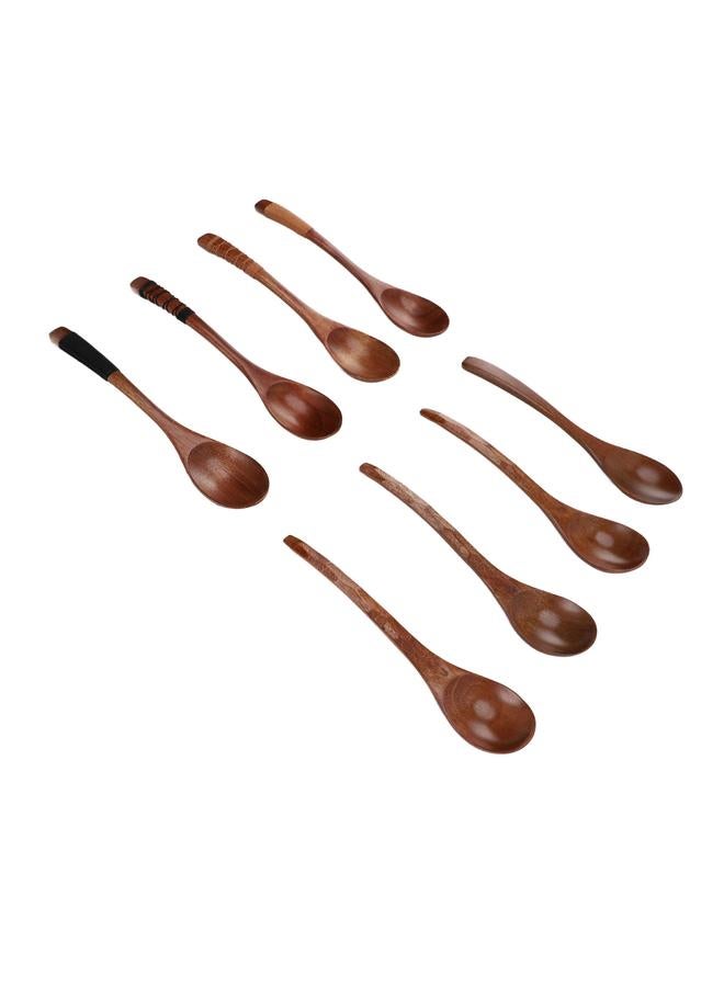 Wood Soup Spoons Japanese Style Wooden Spoon Set Kitchen Utensil for Eating Cooking Mixing Stirring Set 2 - Image 2