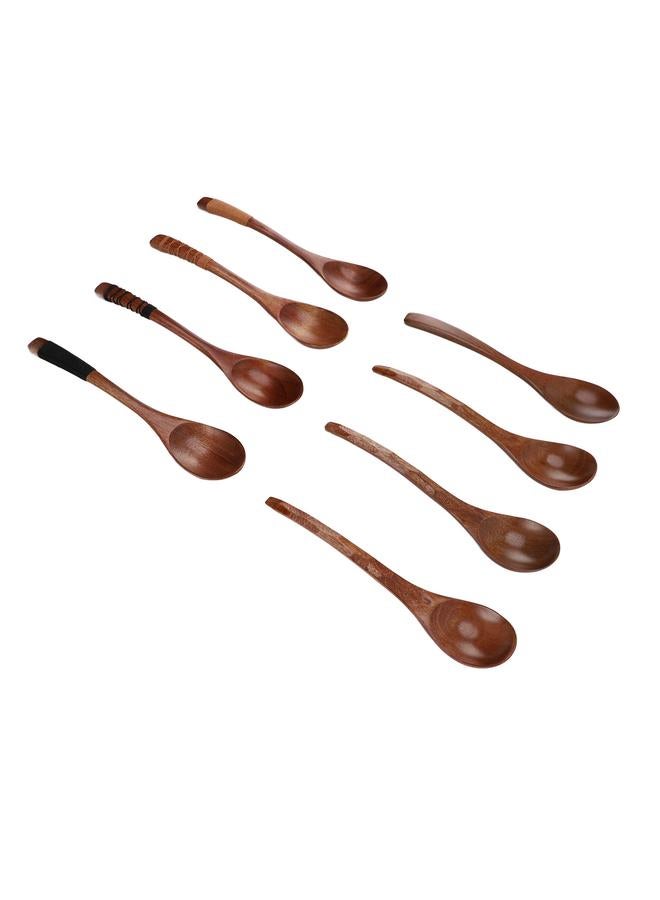 Wood Soup Spoons Japanese Style Wooden Spoon Set Kitchen Utensil for Eating Cooking Mixing Stirring Set 2 - Image 4