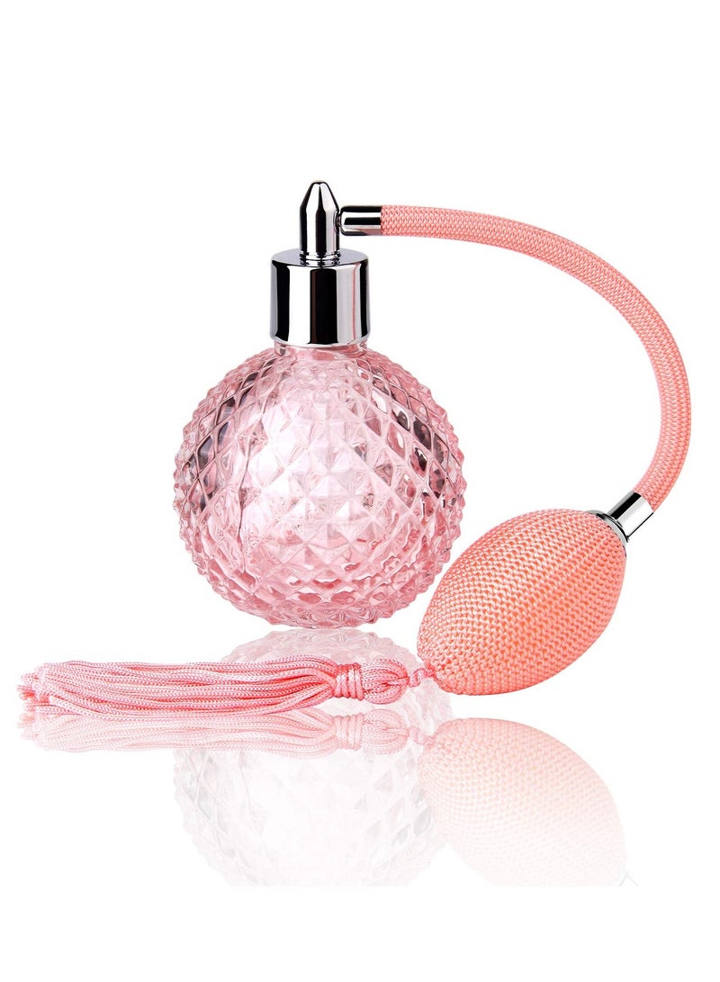 KASTWAVE Perfume Spray Bottle Vintage Refillable Perfume Spray 100ml Empty Glass Bottle Atomizer Diffuser holiday Gift Pink - Image 1