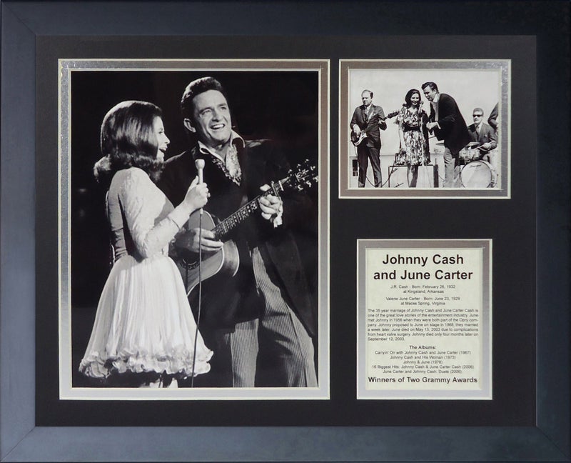 Legends Never Die "Johnny Cash and June Carter Framed Photo Collage, 11 x 14-Inch, (16544U) - Image 1