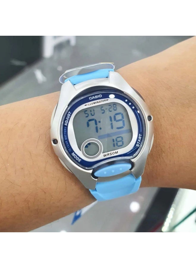Casio LW-200-2BV Women’s Digital Sports Watch – Blue Resin Strap with LED Light & Stopwatch - Image 2