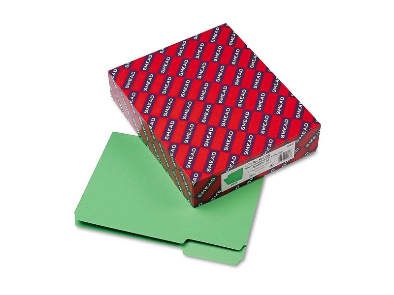 Smead Interior File Folder, 1/3-Cut Tab, Letter Size, Green, 100 per Box, Expandable File Folders for Filing Cabinet - Image 3