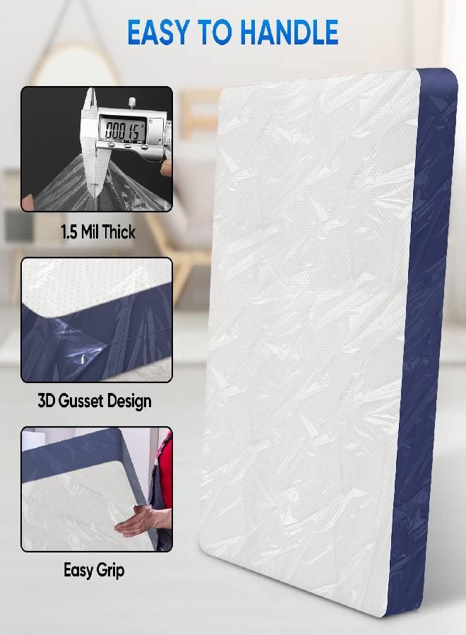 TICONN TICONN 2PK Mattress Bag for Moving Storage, Waterproof Mattress Protector Fits up to 16" Thick Mattress, Heavy-Duty Mattress Moving Supplies and Moving Bags (1.5 mil, King) 