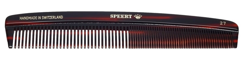 Speert #27 Handmade Wide Narrow Tooth Comb Tortoise Havana Acetate Thick Coarse Curly Thin Fine Straight Hair Detangling Parting Grooming Teasing Hair Styling Hairdresser Barber Hairdressing Wet Dry