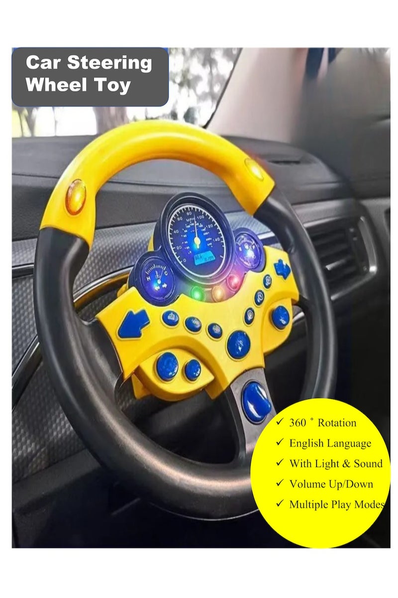 Car Steering Wheel Toy  Toddler Car Toy Driving Simulation Toy With Light Sound Music Educational Car Seat Toy Sensory Toy For Motion Sickness Unisex Birthday Gift For Boys Girls Aged 3  above - Image 1