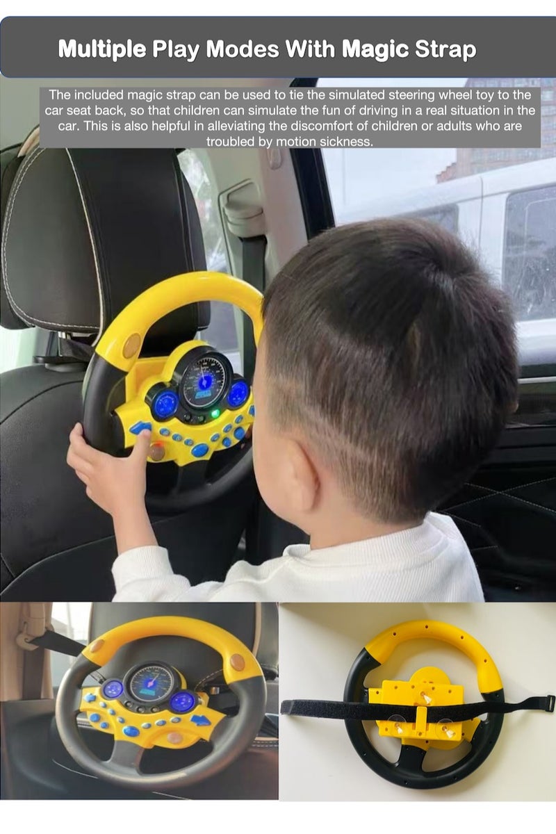 Car Steering Wheel Toy  Toddler Car Toy Driving Simulation Toy With Light Sound Music Educational Car Seat Toy Sensory Toy For Motion Sickness Unisex Birthday Gift For Boys Girls Aged 3  above - Image 4
