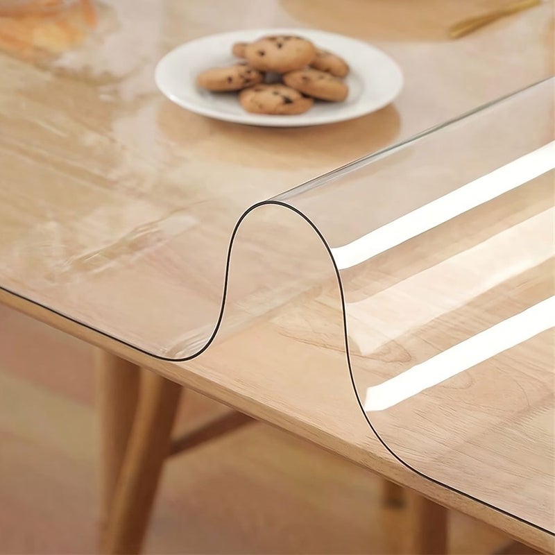 1mm PVC Transparent Tablecloth Scratch Heat Resistant Protective Film Dining Coffee Table 90x160cm - Image 4