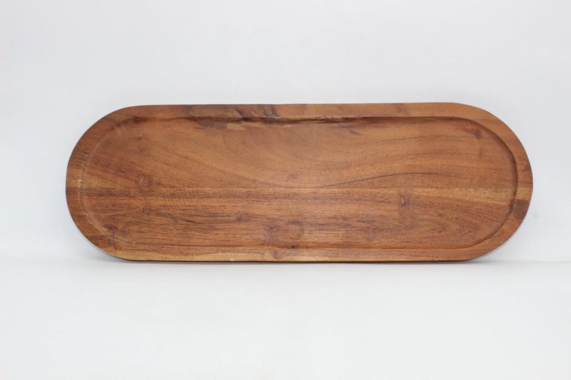 ARIYA Oval Shape Wooden Serving Platter Handcrafted Acacia Wood Tray with Elegant Oval Design Perfect for Serving Appetizers, Cheese, and Charcuterie - Image 2