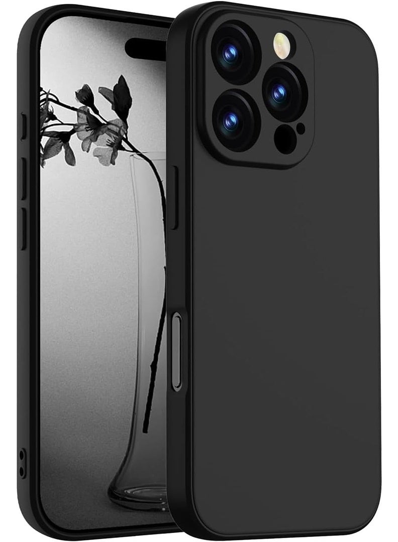 Case Up Compatible with iPhone 16 Pro Max 6.9 Inch Case, Premium Liquid Silicone [Camera Protection] [Soft Anti-Scratch Microfiber Lining] Shockproof Protective Slim Phone Cover for iPhone 16 Pro Max, Black - Image 1