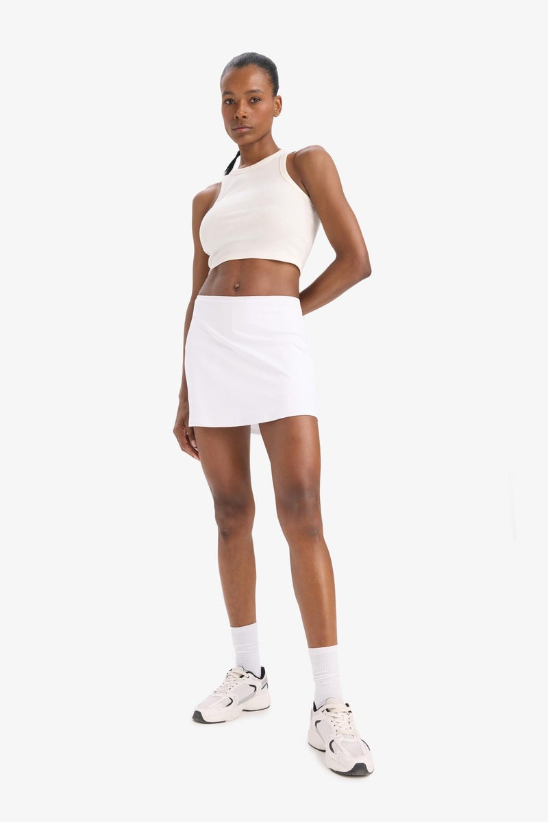 DeFacto White Woman DeFactoFit Standard Fit With Leggings Mini Skirt Casual - Image 2